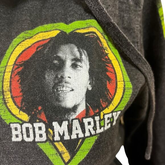 Bob Marley “One Love” Graphic Zip-Up Gray Hoodie by Catch A Fire – Size Small - Picture 4 of 11
